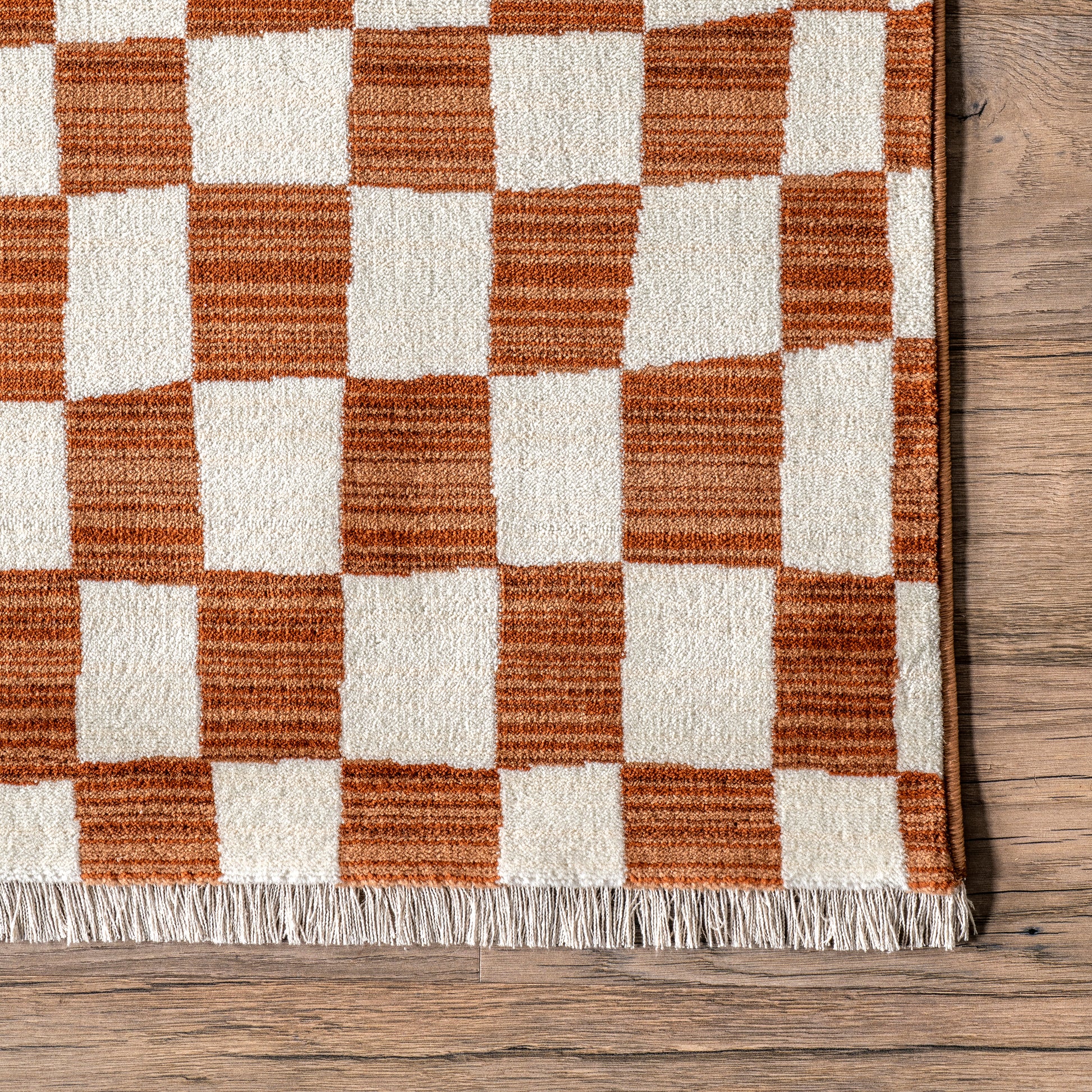 Nuloom Dominique Abstract Checkered Bdsn41B Orange Area Rug