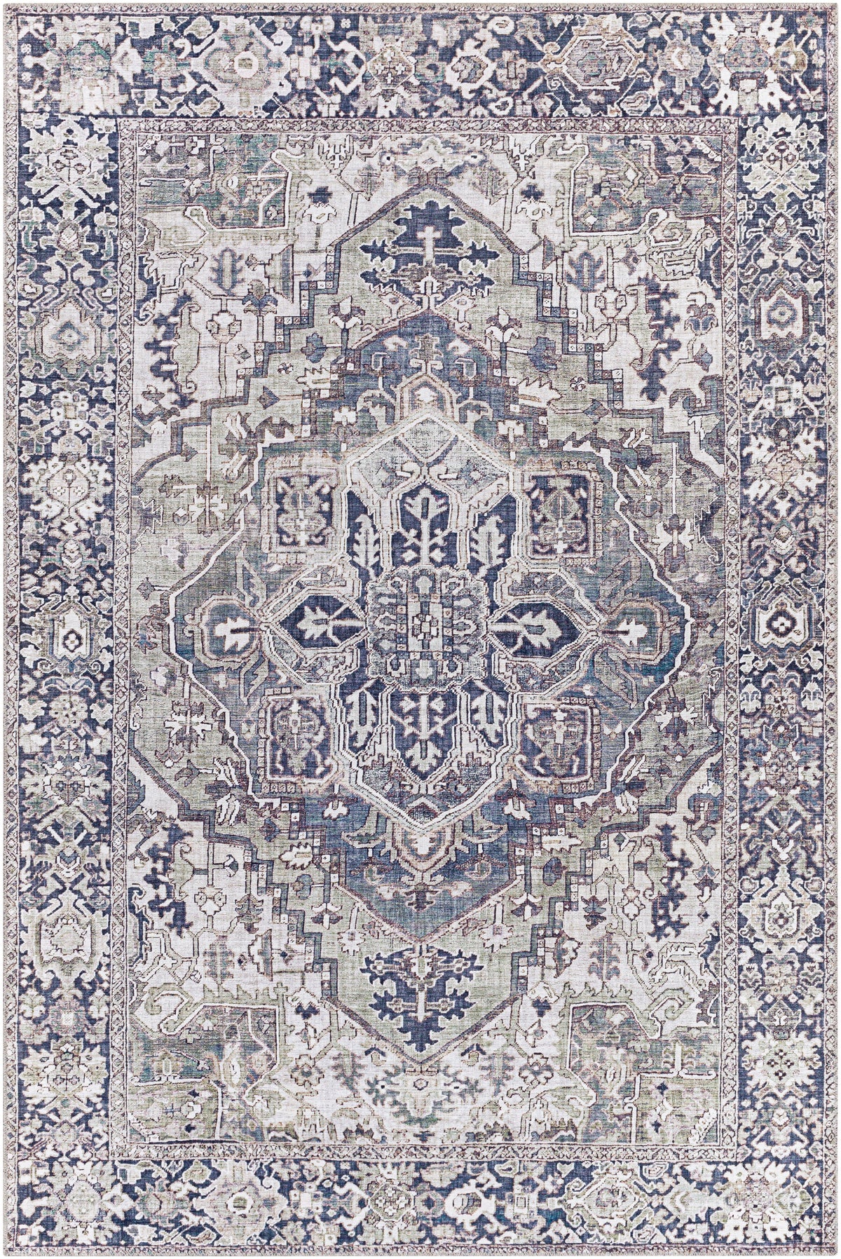Surya Iris Irs-2359 Charcoal, Sage, Light Gray, Cream Rugs