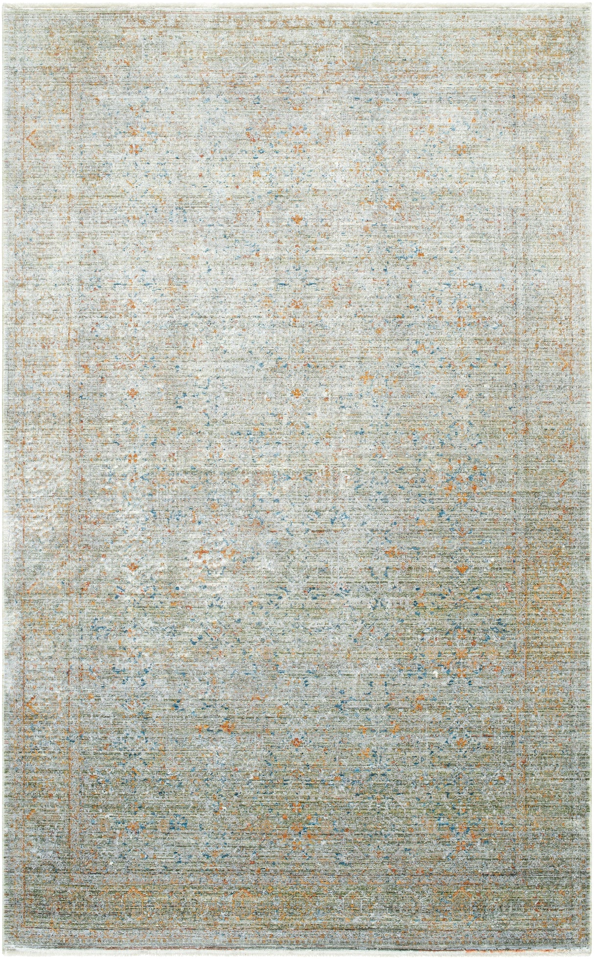 Surya Isfahan Isf-2300 Olive, Gray, Black, Rust, Dark Blue, Tan Rug.