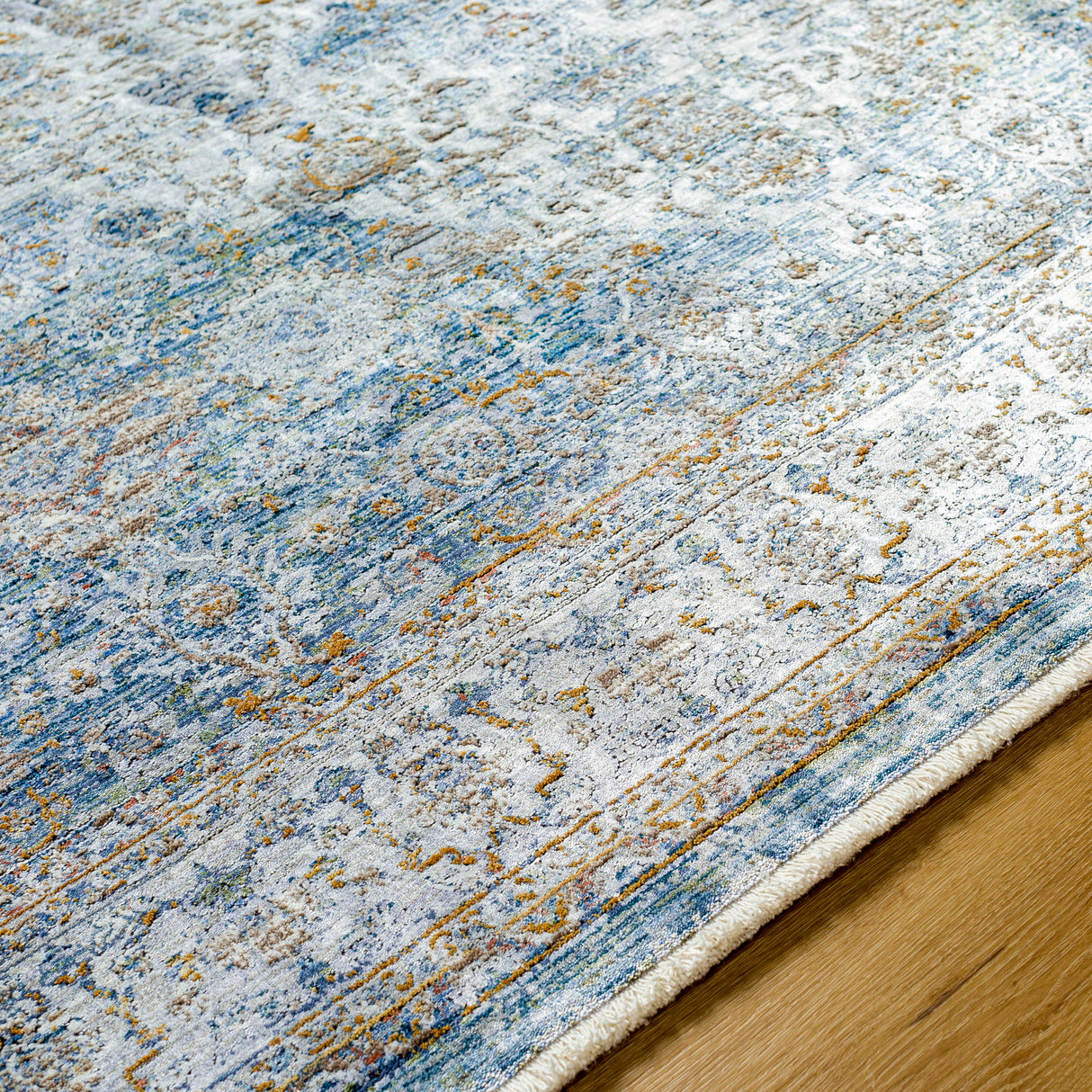 Surya Isfahan Isf-2301 Dark Blue, White, Black, Amber, Gray, Olive Rug.