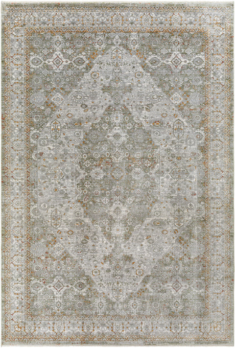 Surya Isfahan Isf-2302 Olive, White, Black, Amber, Rust Rug.