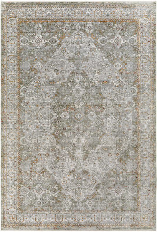 Surya Isfahan Isf-2302 Olive, White, Black, Amber, Rust Area Rug