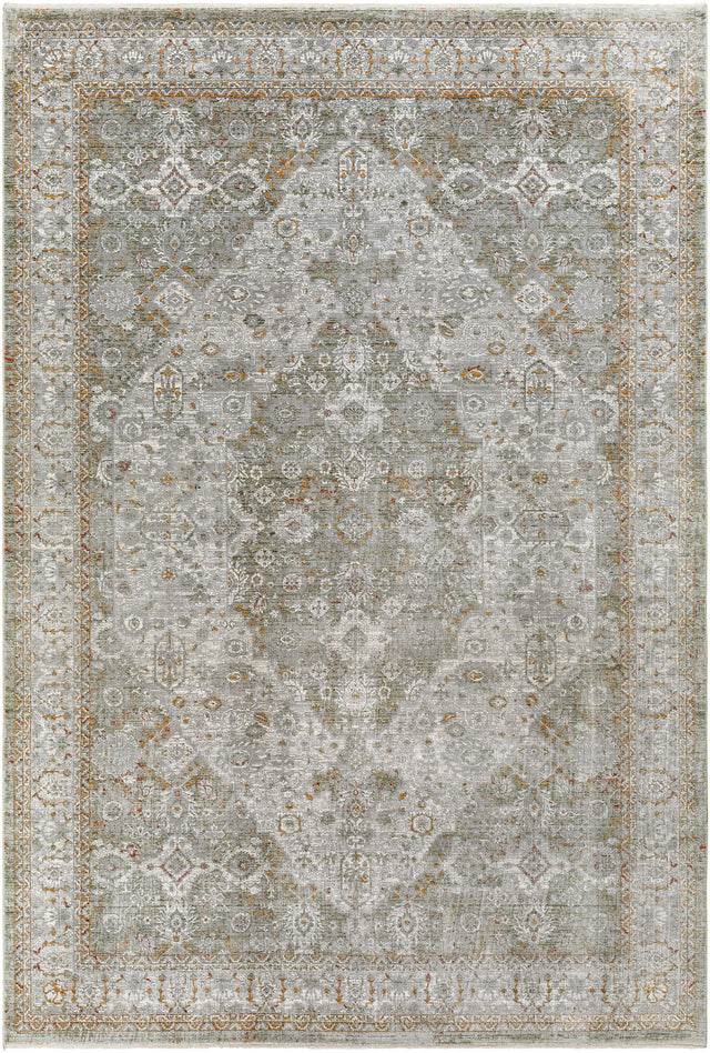 Surya Isfahan Isf-2302 Olive, White, Black, Amber, Rust Rug.