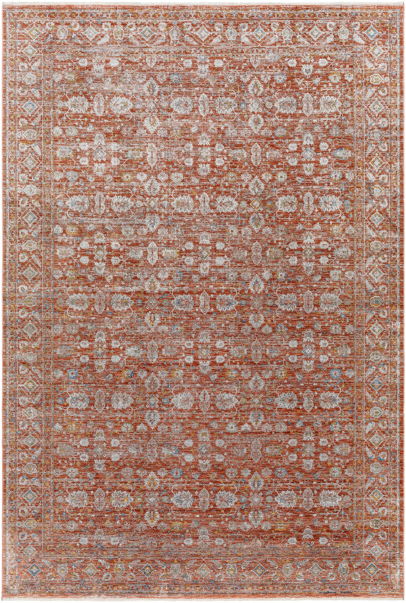 Surya Isfahan Isf-2303 Rust, Gray, Black, Tan, Olive, Amber Area Rug