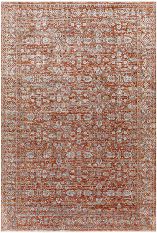 Surya Isfahan Isf-2303 Rust, Gray, Black, Tan, Olive, Amber Area Rug