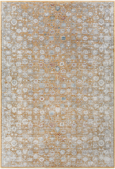 Surya Isfahan Isf-2306 Amber, Gray, White, Black, Dark Blue, Rust Rug.