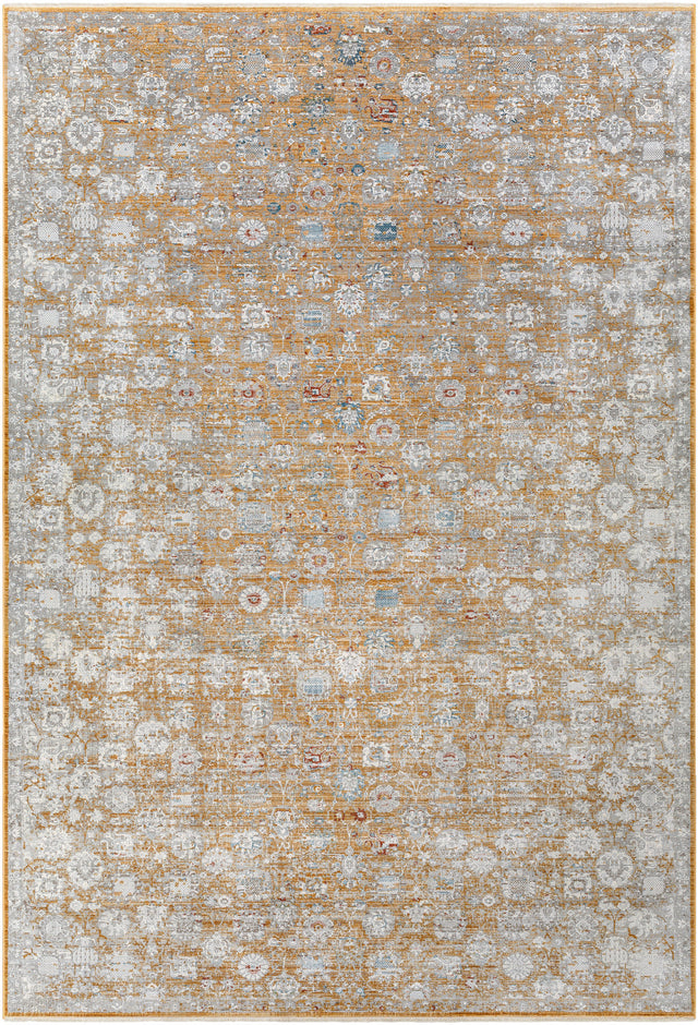 Surya Isfahan Isf-2306 Amber, Gray, White, Black, Dark Blue, Rust Rug.