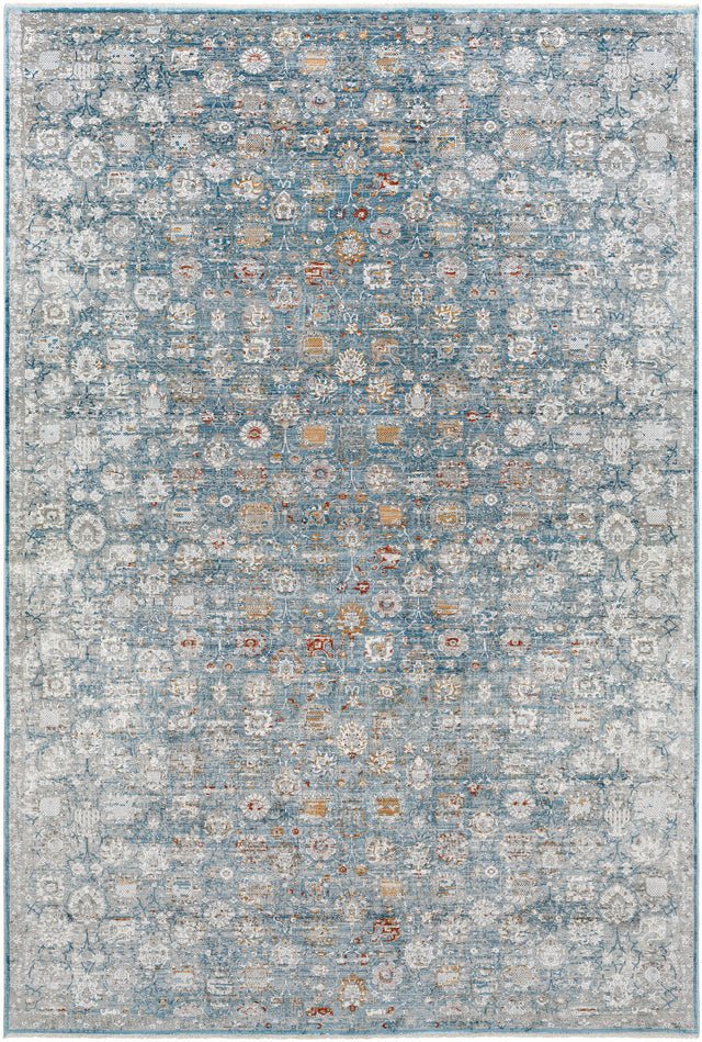 Surya Isfahan Isf-2307 Gray, Dark Blue, White, Black, Amber, Olive Rug.