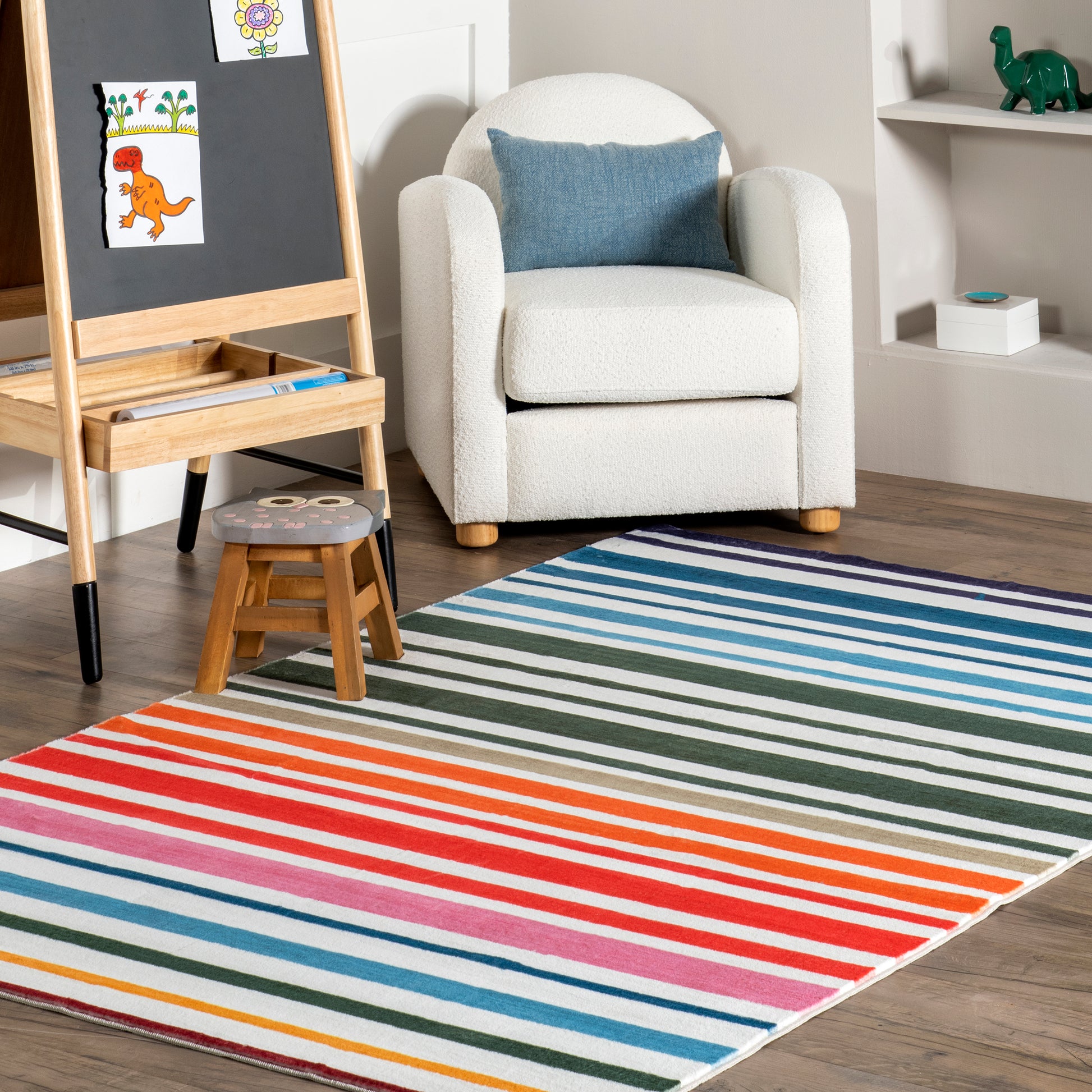 Nuloom Effie Stripes Kids Hjcl04A Multi Area Rug