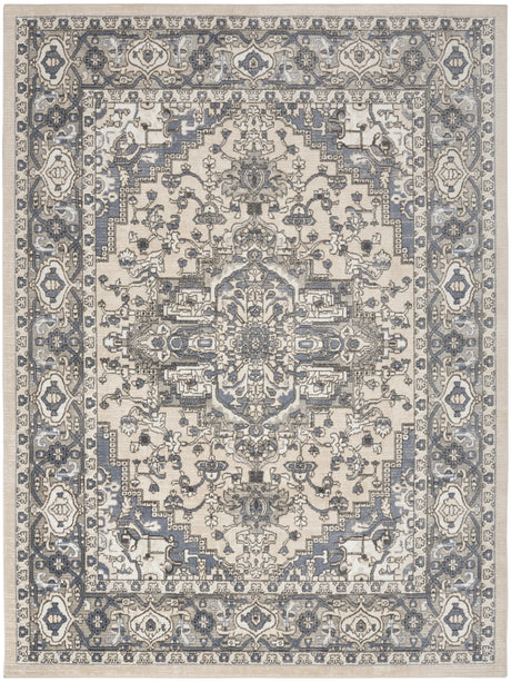 Nourison Quarry Qua05 Ivory Blue Area Rug