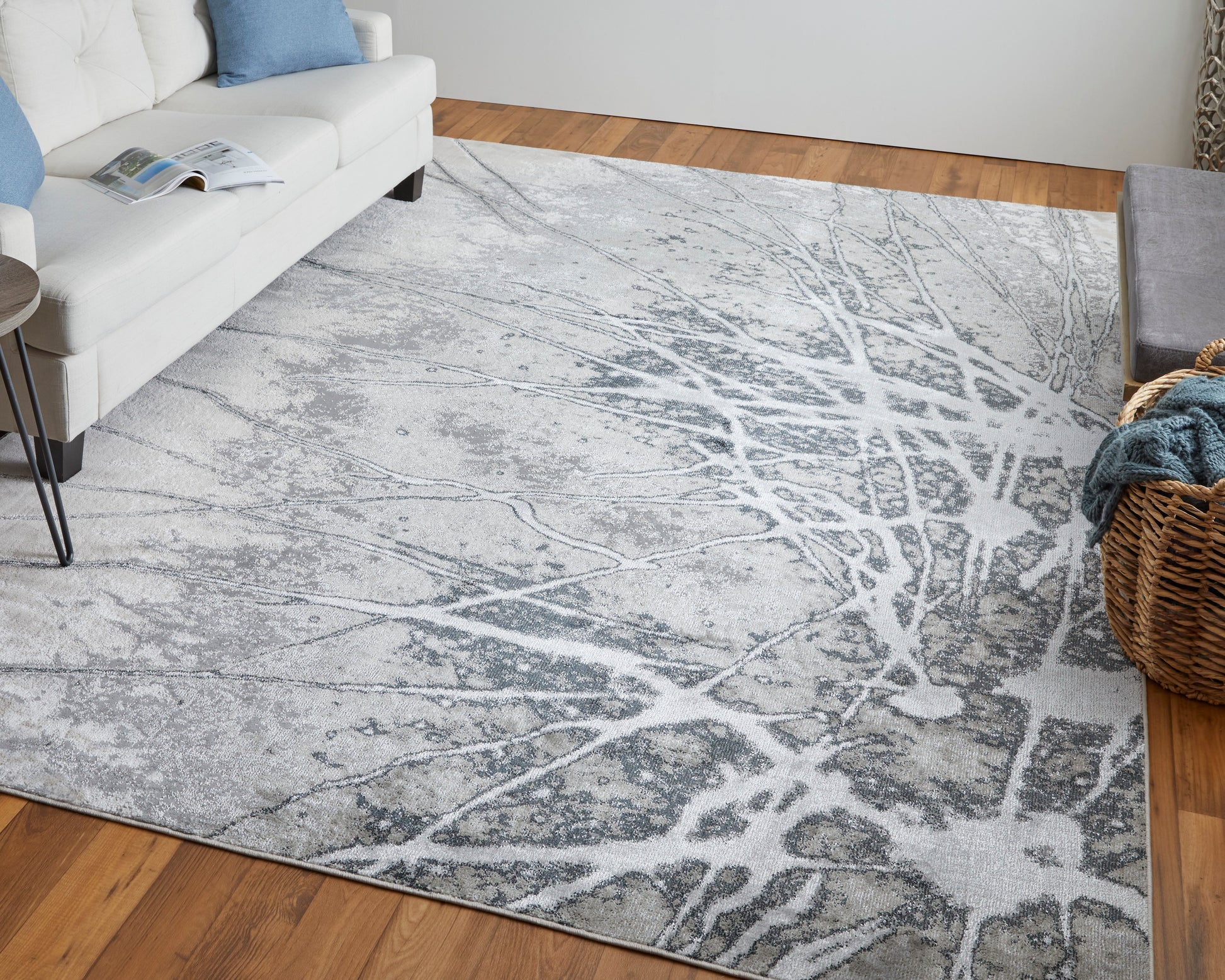 Feizy Astra Ara39L5F Gray/Silver/Ivory Area Rug