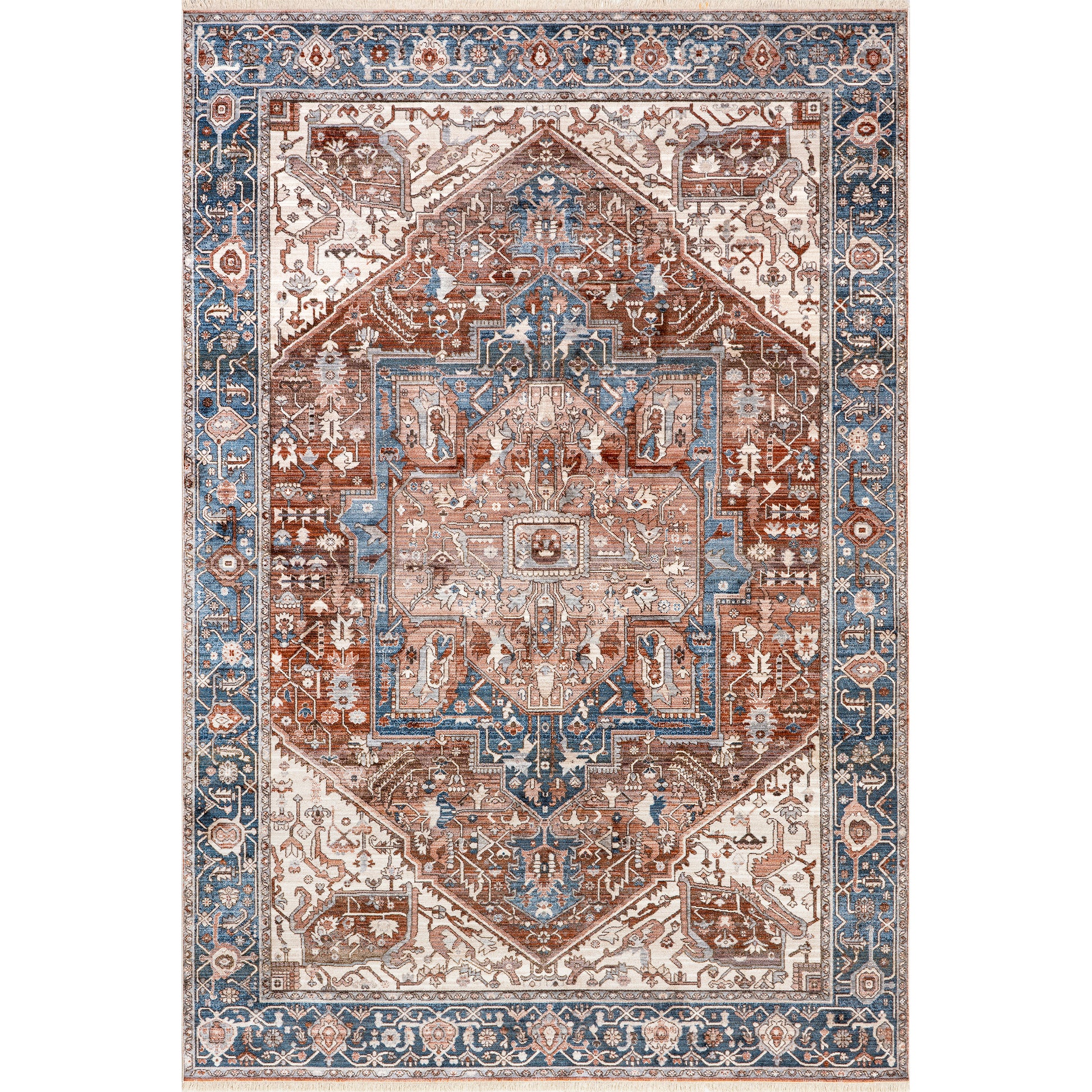 Nuloom Harriet Vintage Medallion Khmc04E Blue Area Rug