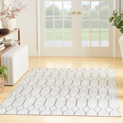 Nourison Machine Washable Series 1 X Nicole Curtis Sr107 Ivory/Grey Area Rug