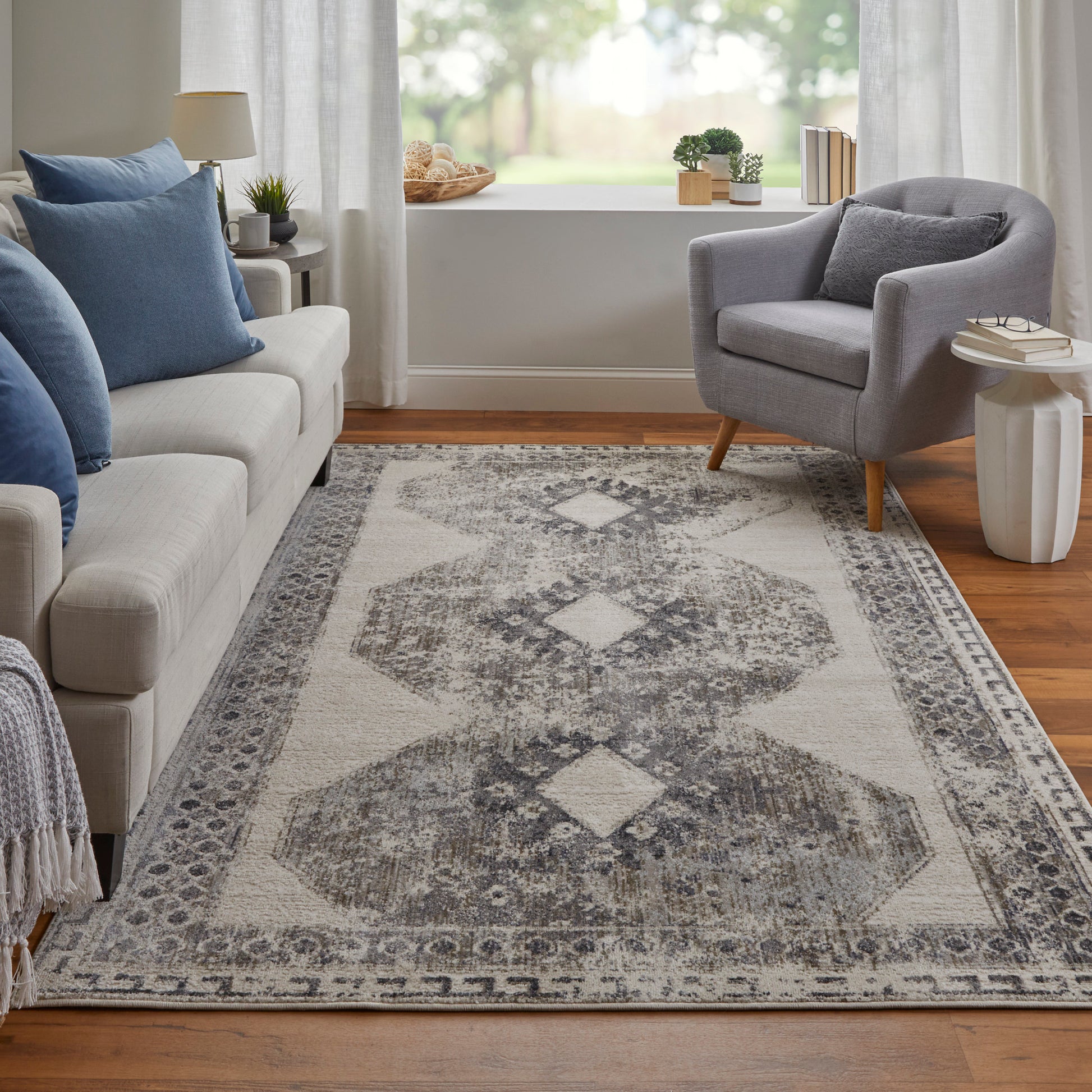 Feizy Kano 86439Ljf Ivory/Taupe/Gray Area Rug