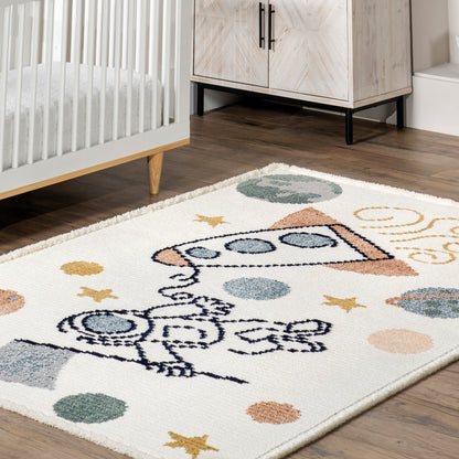 Nuloom Caree Astronaut Kids Kkpl05A Beige Area Rug