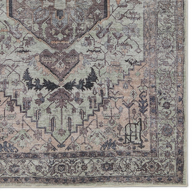 Jaipur Abbott By Label J Abbott Vin04 Green/Dark Brown Rug.