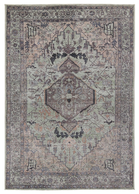 Jaipur Abbott By Label J Abbott Vin04 Green/Dark Brown Rug.