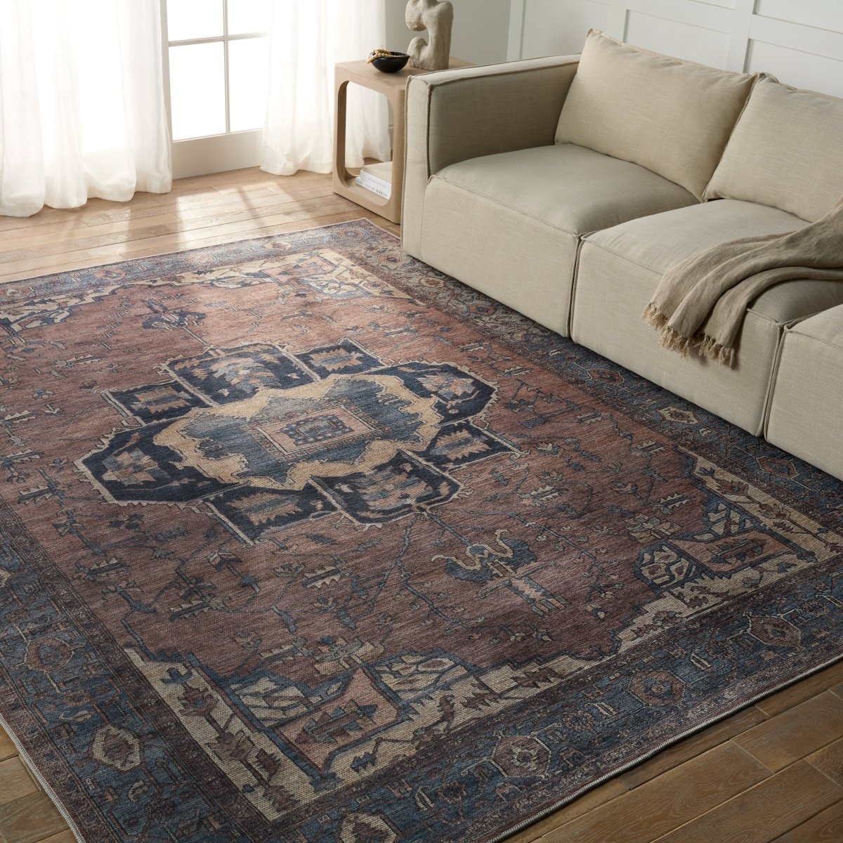 Jaipur Barrymore By Label J Barrymore Vin05 Blue/Dark Brown Rug.
