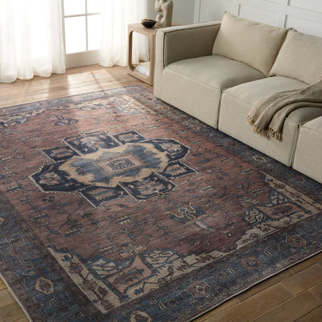 Jaipur Barrymore By Label J Barrymore Vin05 Blue/Dark Brown Rug.