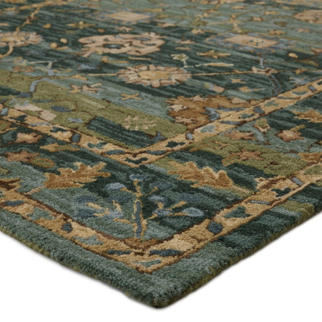 Jaipur Cardamom Ahava Com03 Green/Blue Rugs.