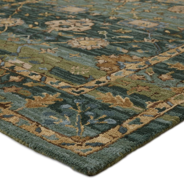 Jaipur Cardamom Ahava Com03 Green/Blue Rugs.
