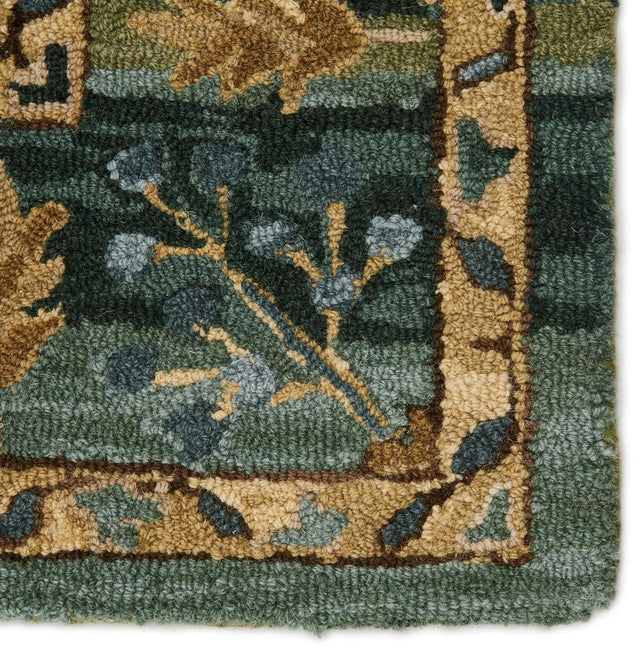 Jaipur Cardamom Ahava Com03 Green/Blue Rugs.