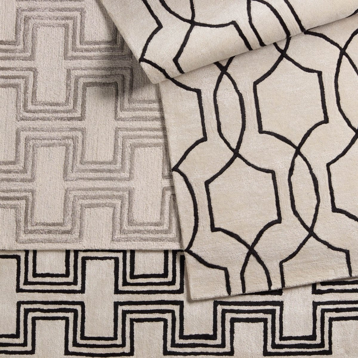 Jaipur City Arae Ct123 White/Black Rug.