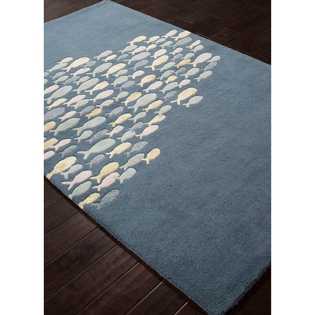 Jaipur Coastal Resort Schooled Cor01 Captains Blue / Harbor Gray Rugs.