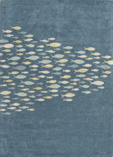 Jaipur Coastal Resort Schooled Cor01 Captains Blue / Harbor Gray Rugs.