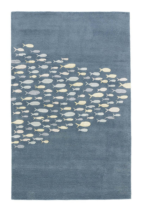 Jaipur Coastal Resort Schooled Cor01 Captains Blue / Harbor Gray Rugs.