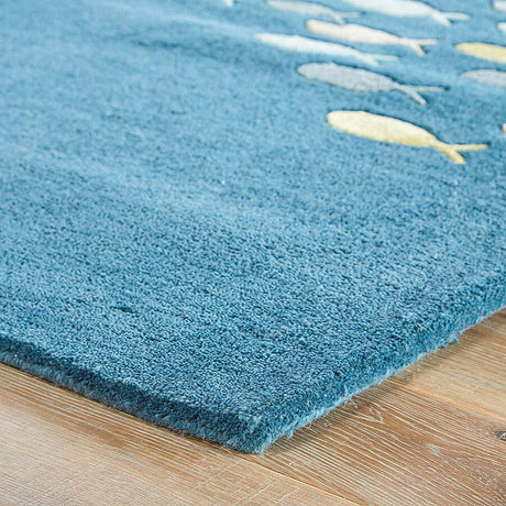 Jaipur Coastal Resort Schooled Cor01 Captains Blue / Harbor Gray Rugs.
