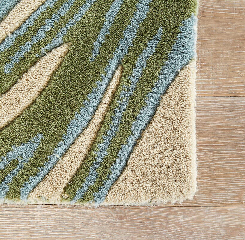 Jaipur Coastal Seaside Palmetto Cos33 Fog / Smoke Blue Rugs.