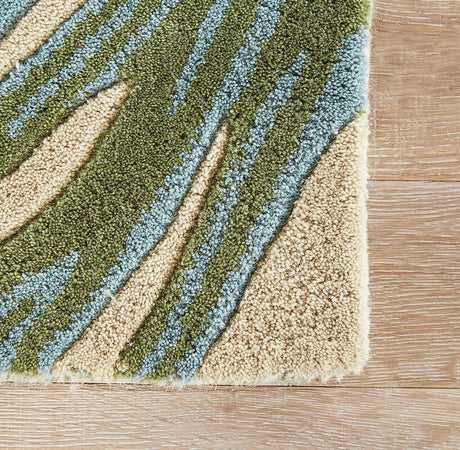 Jaipur Coastal Seaside Palmetto Cos33 Fog / Smoke Blue Rugs.