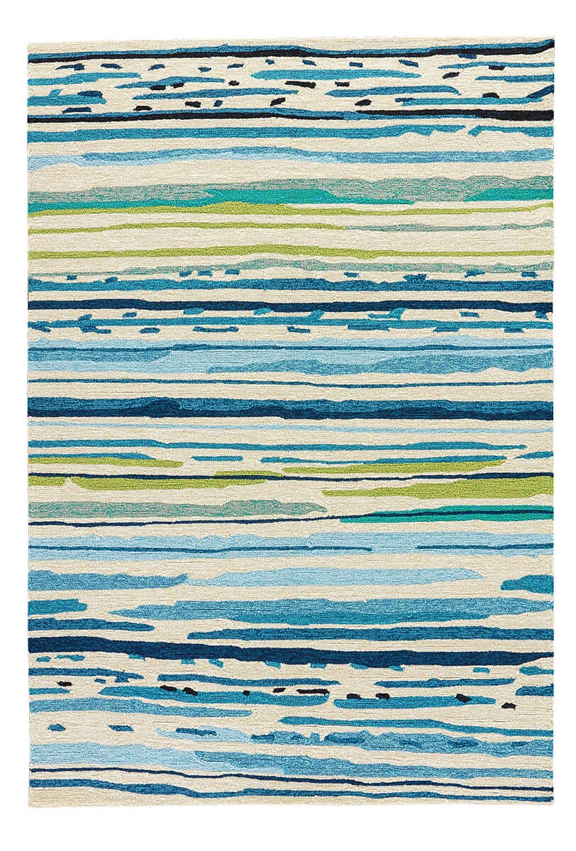 Jaipur Colours Sketchy Lines Co19 Blue / White Rugs.