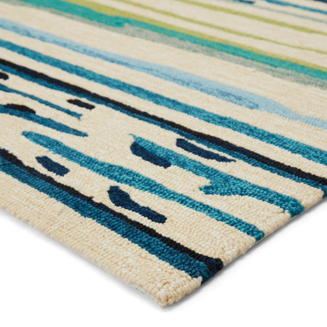 Jaipur Colours Sketchy Lines Co19 Blue/Green Rug.