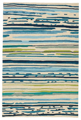 Jaipur Colours Sketchy Lines Co19 Blue/Green Rug.