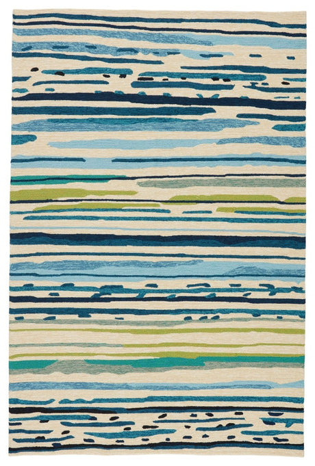 Jaipur Colours Sketchy Lines Co19 Blue/Green Rug.