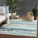 Jaipur Colours Sketchy Lines Co19 Blue/Green Rug.