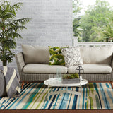 Jaipur Colours Sketchy Lines Co19 Blue/Green Rug.