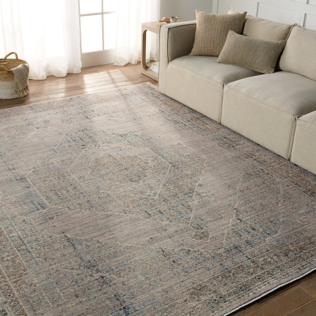 Jaipur Emory By Label J Emory Lei05 Taupe/Blue Rug.