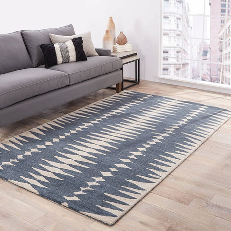 Jaipur En Casa By Luli Sanchez Tufted Tear Drops Lst27 Deep Blue / Dark Ivory Rugs.