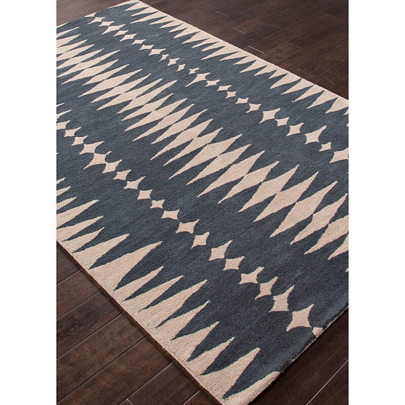 Jaipur En Casa By Luli Sanchez Tufted Tear Drops Lst27 Deep Blue / Dark Ivory Rugs.