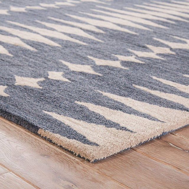 Jaipur En Casa By Luli Sanchez Tufted Tear Drops Lst27 Deep Blue / Dark Ivory Rugs.