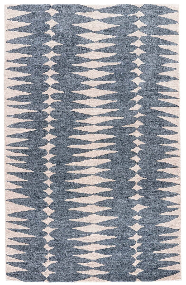 Jaipur En Casa By Luli Sanchez Tufted Tear Drops Lst27 Deep Blue / Dark Ivory Rugs.
