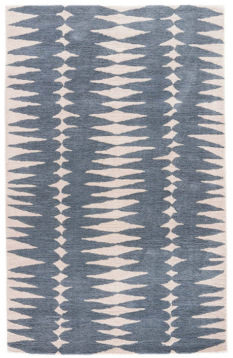 Jaipur En Casa By Luli Sanchez Tufted Tear Drops Lst27 Deep Blue / Dark Ivory Rugs.
