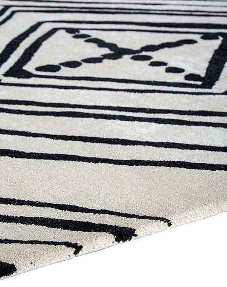 Jaipur Etho By Nikki Chu Gemma Enk10 Turtledove / Jet Black Rugs.