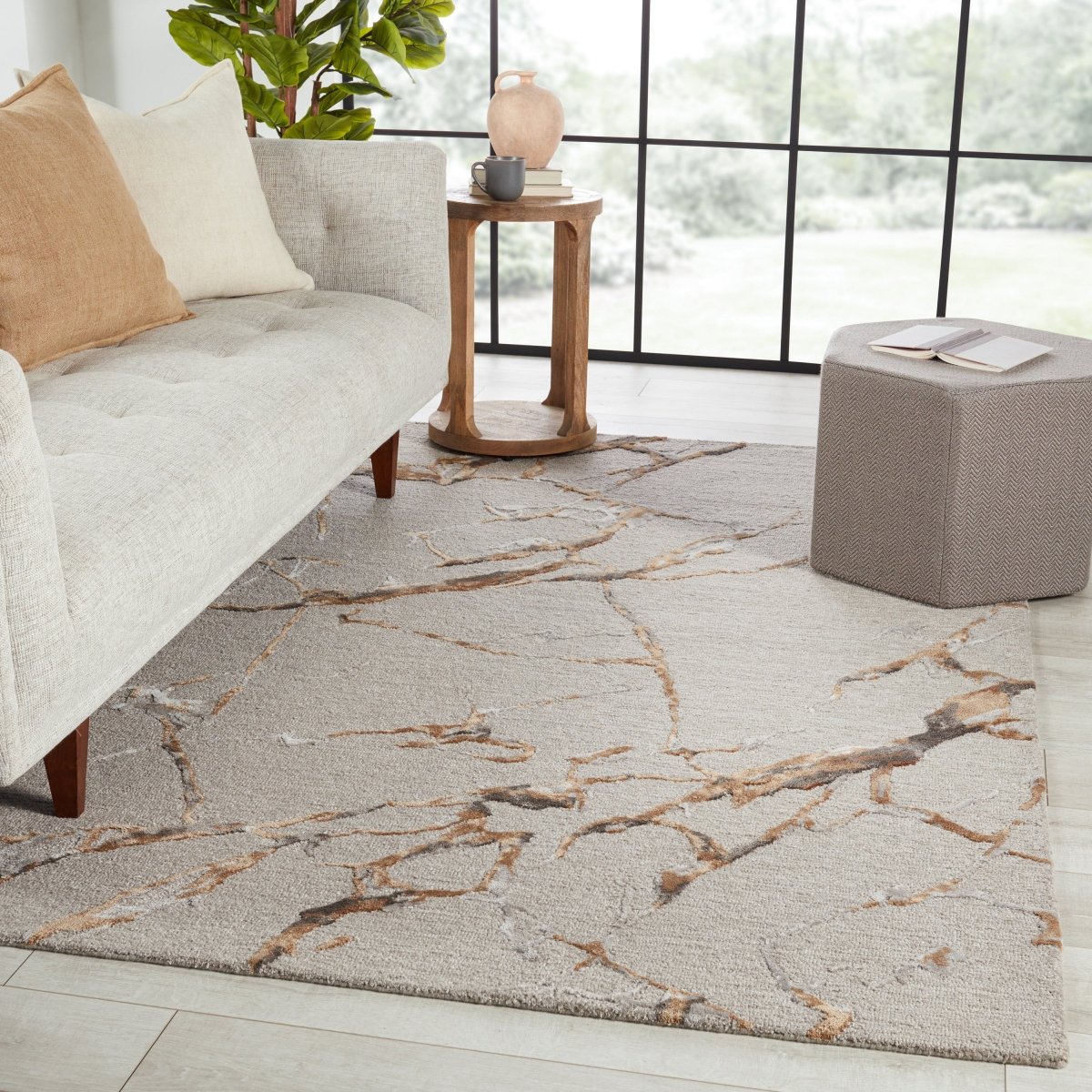 Jaipur Fragment Shattered Frg03 Gray Rug.