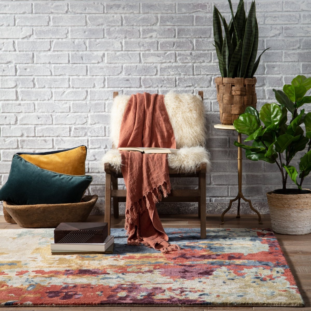 Jaipur Genesis Matcha Ges45 Multicolor/Red Rugs.