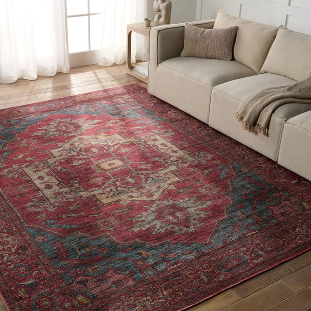 Jaipur Gloria By Label J Gloria Vin06 Red/Blue Rug.