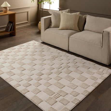 Jaipur Kohar By Label J Kohar Jid25 White/Tan/Taupe Rug.